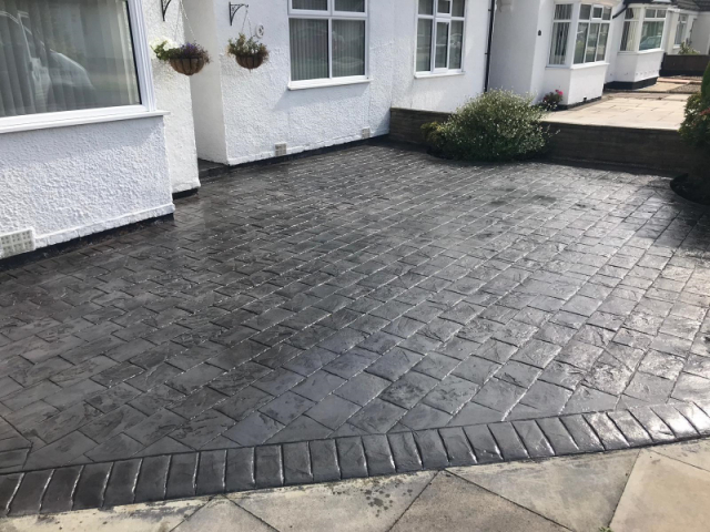 New pattern imprinted concrete driveway on the Wirral - New Driveways ...